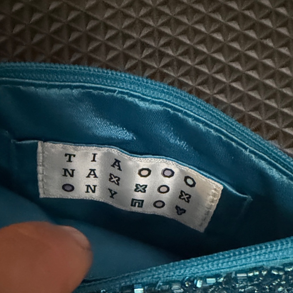 Blue Beaded Horseshoe Wallet